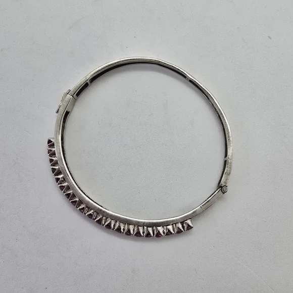 Vintage Pink Tourmaline Accent Sterling Silver Bangle Bracelet - Picture 6 of 11